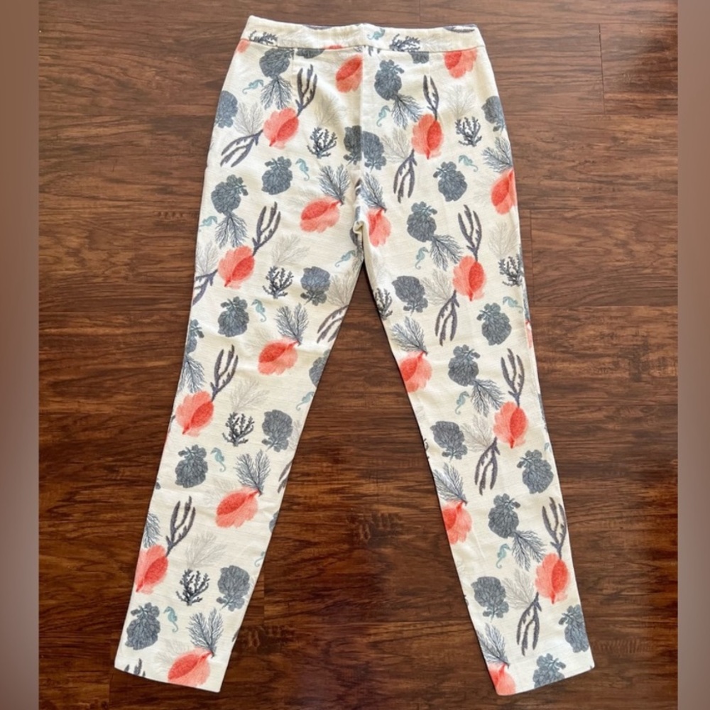 Zara seahorse coral beachy women’s medium coastal chic Capri pants - Picture 3 of 5
